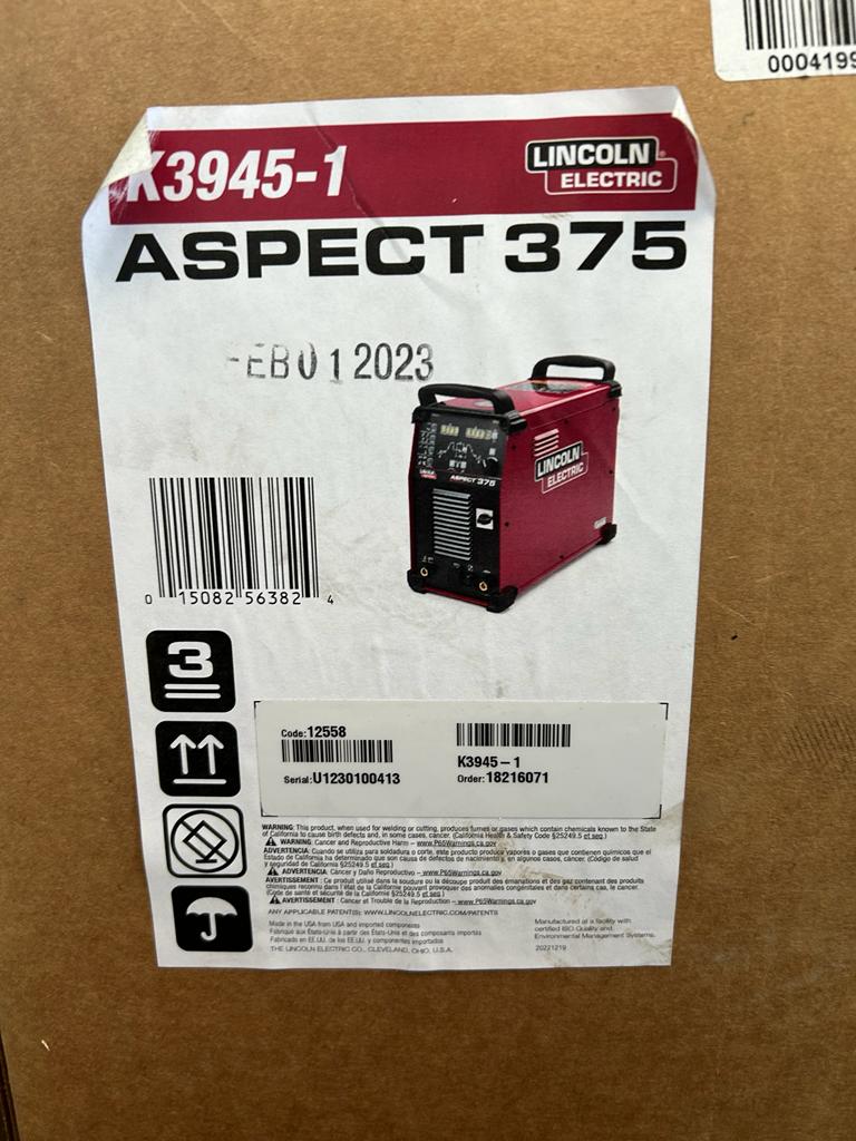 JWE Lincoln Electric K39461 Aspect 375 Tig Welder *PLUS VAT*