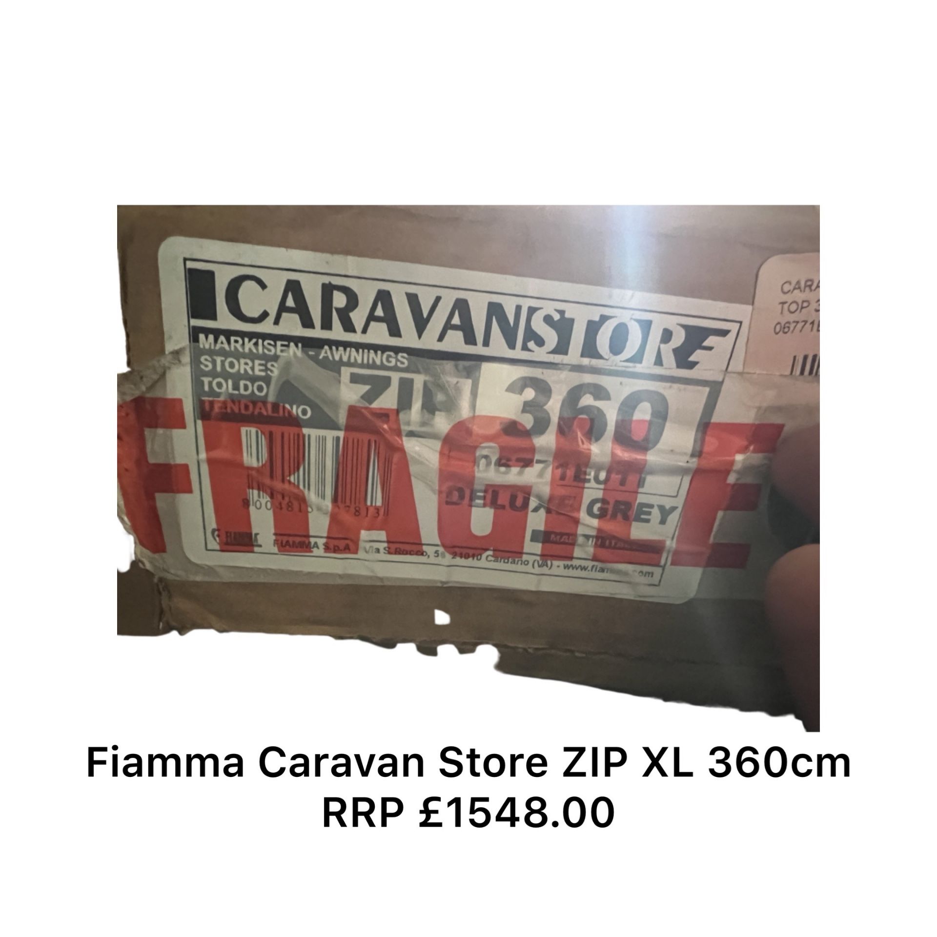 Fiamma Caravan Store ZIP XL 360cm Royal Grey Brand New *NO VAT* - Image 3 of 4
