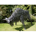 Large Garden Statue of a RUSTY BULL