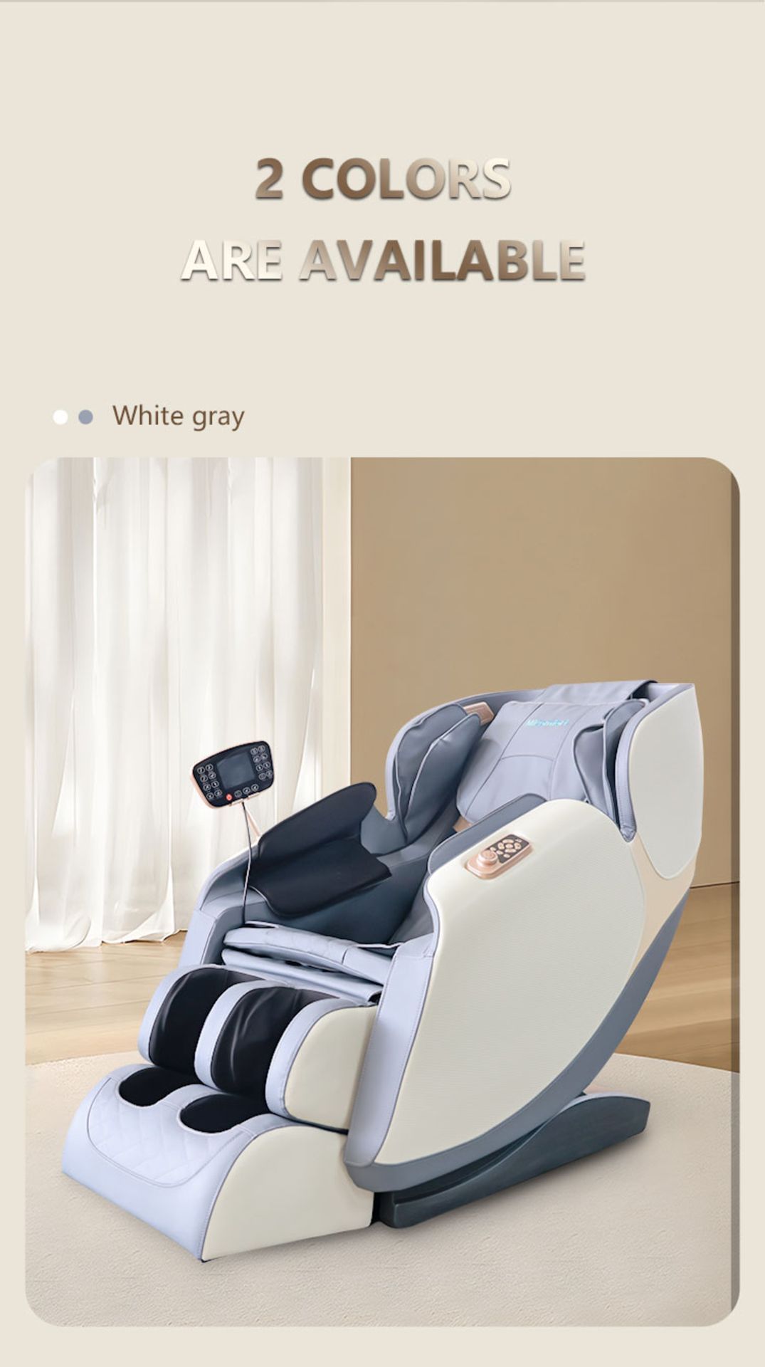 Brand New in Box Orchid White/Grey MiComfort Full Body Massage Chair RRP £2199 *NO VAT* - Image 6 of 10
