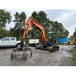 2012 DOOSAN DX80R EXCAVATOR WITH 5 TINE ORANGE PEEL GRAB *PLUS VAT*