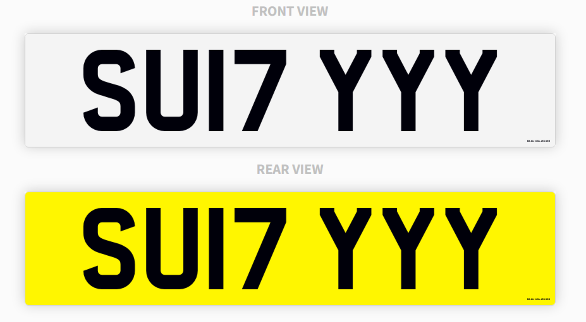 PRIVATE REGISTRATION """"SU17 YYY"""" *NO VAT*