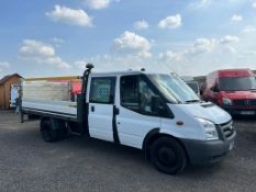 2011 FORD TRANSIT 100 T350L D/C RWD WHITE CHASSIS CAB *NO VAT*