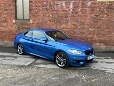 2017/17 REG BMW 220D M SPORT 2.0 DIESEL MANUAL BLUE COUPE, SHOWING 2 FORMER KEEPERS *NO VAT*
