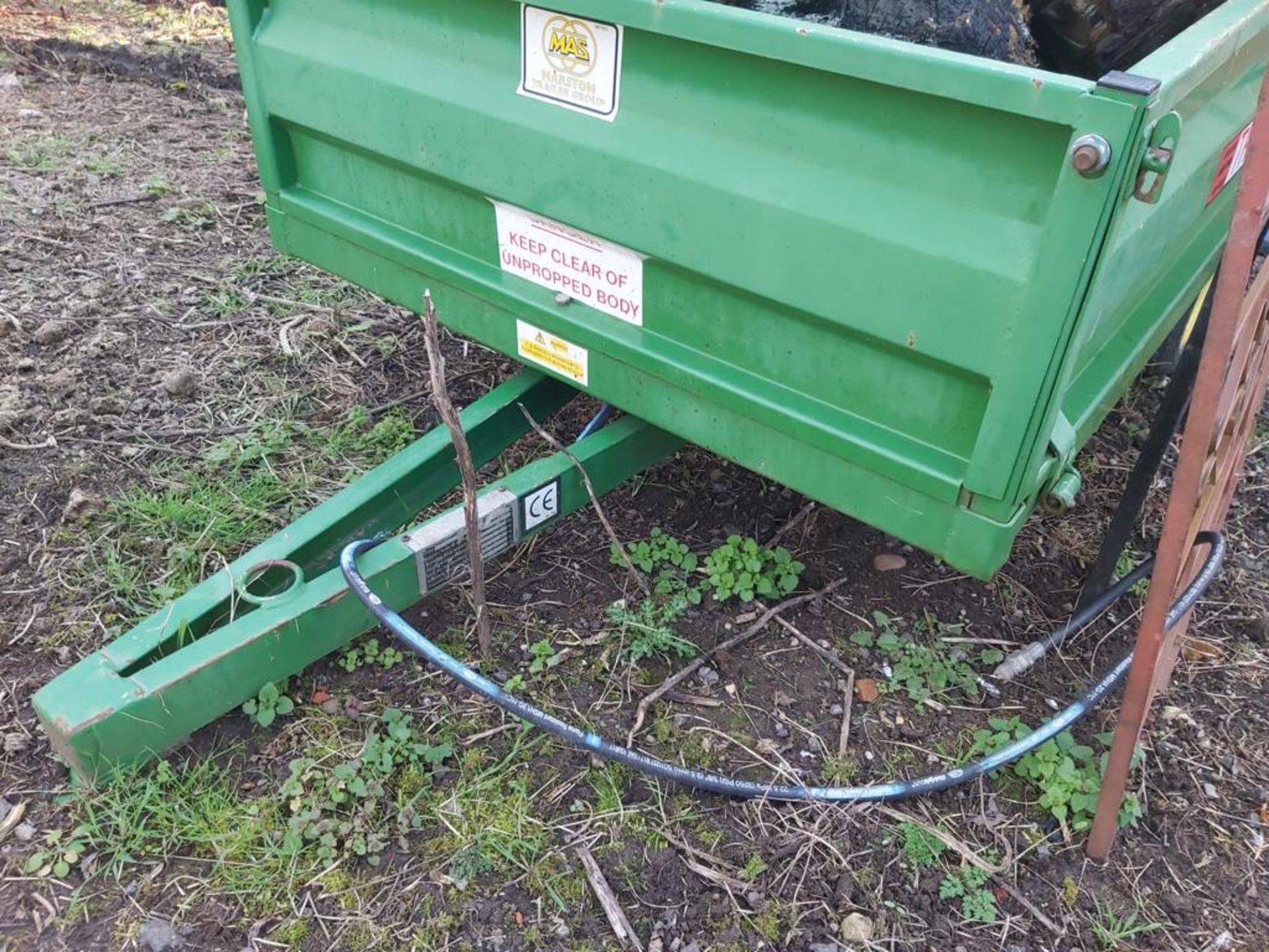 Barely Used 2012 Marston Hydraulic Tip 1 Ton Trailer for Tractors *NO VAT* - Image 3 of 4