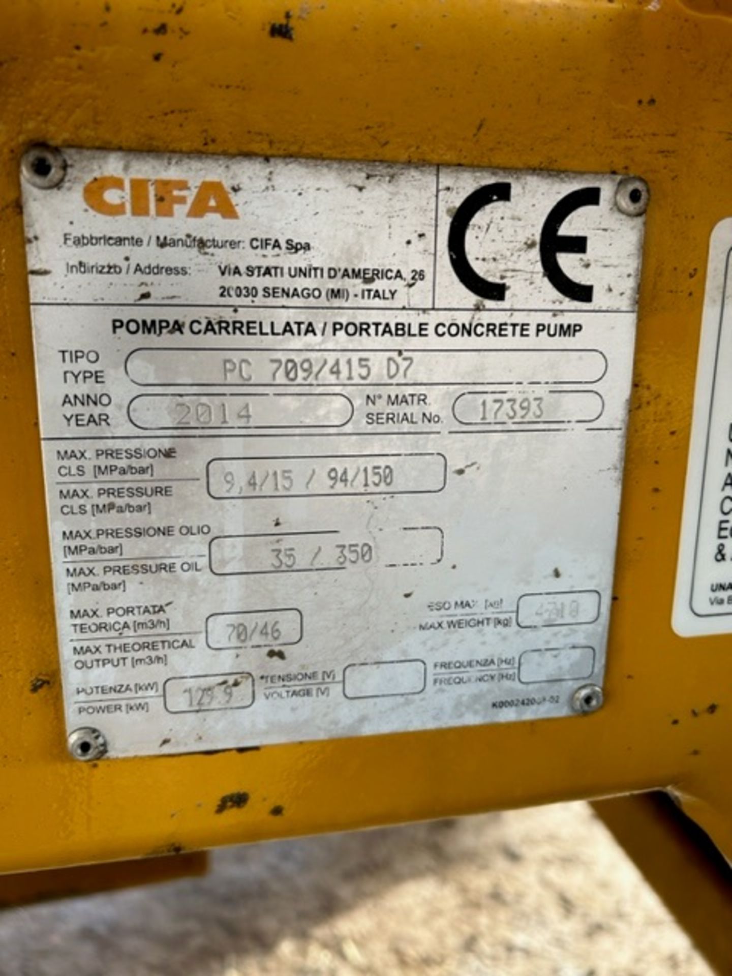 2014 Cifa PC709/415 D7 Concrete Pump *PLUS VAT* - Image 15 of 15