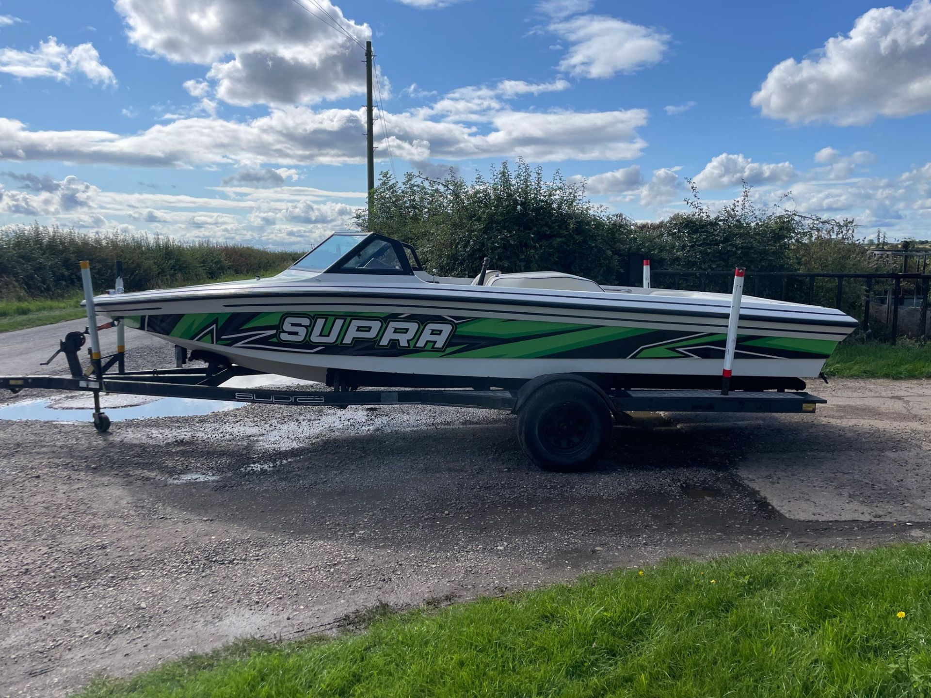 SUPRA BOAT, C/W TRAILER, RUNS AND WORKS ON LPG GAS *NO VAT* - Image 7 of 12