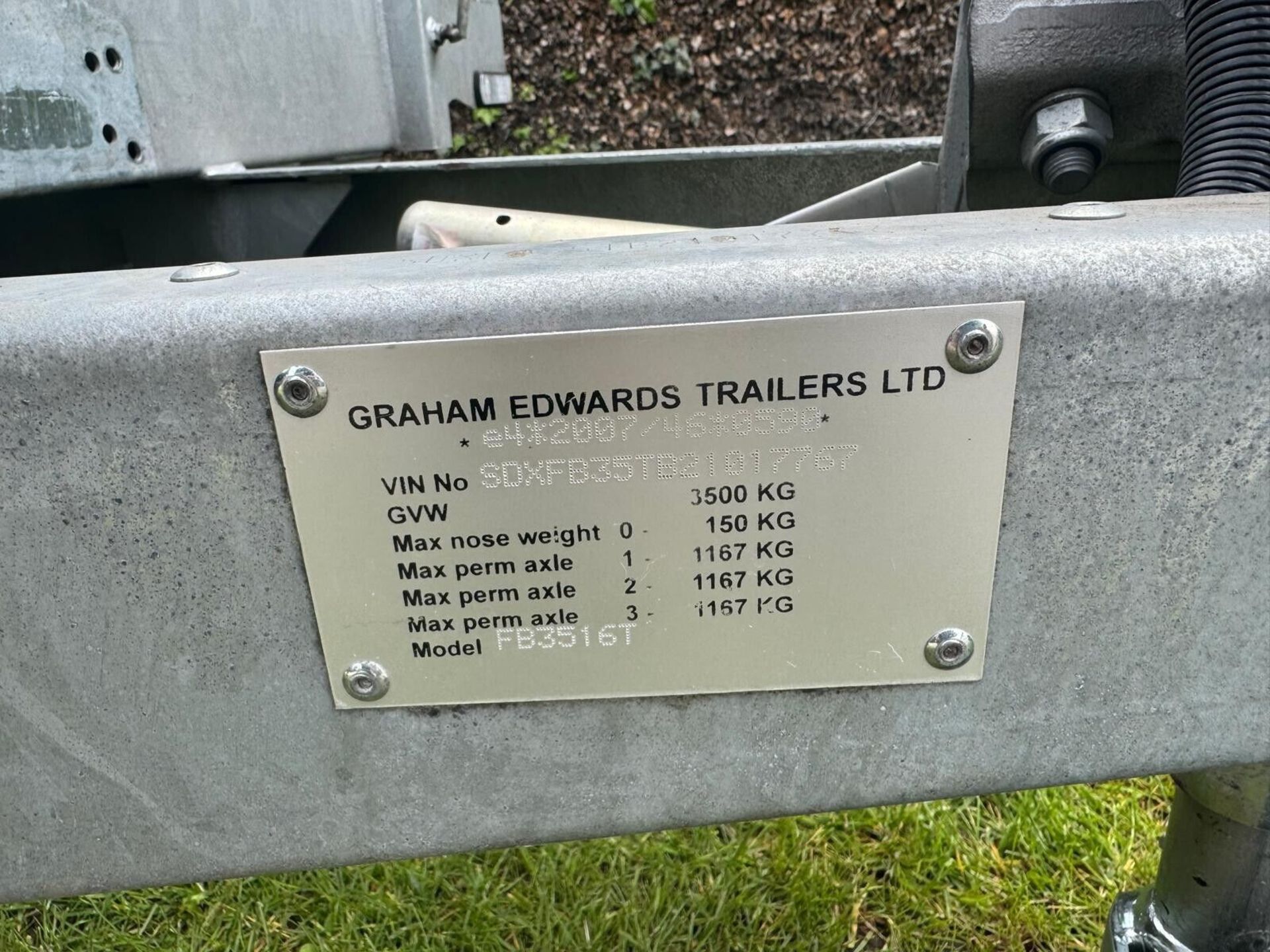 Graham Edwards Trailer 16’ x 6’ 6” 3.5 Ton Tri Axle Beaver Tail with Full Width Tail Ramp *PLUS VAT* - Image 9 of 9