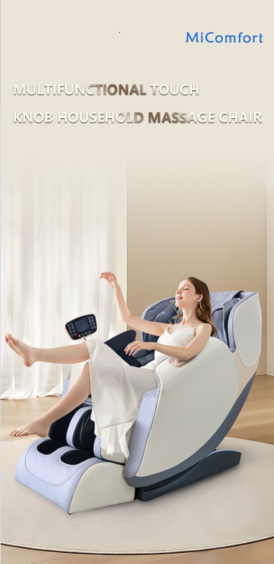 Brand New in Box Orchid White/Grey MiComfort Full Body Massage Chair RRP £2199 *NO VAT* - Image 4 of 10