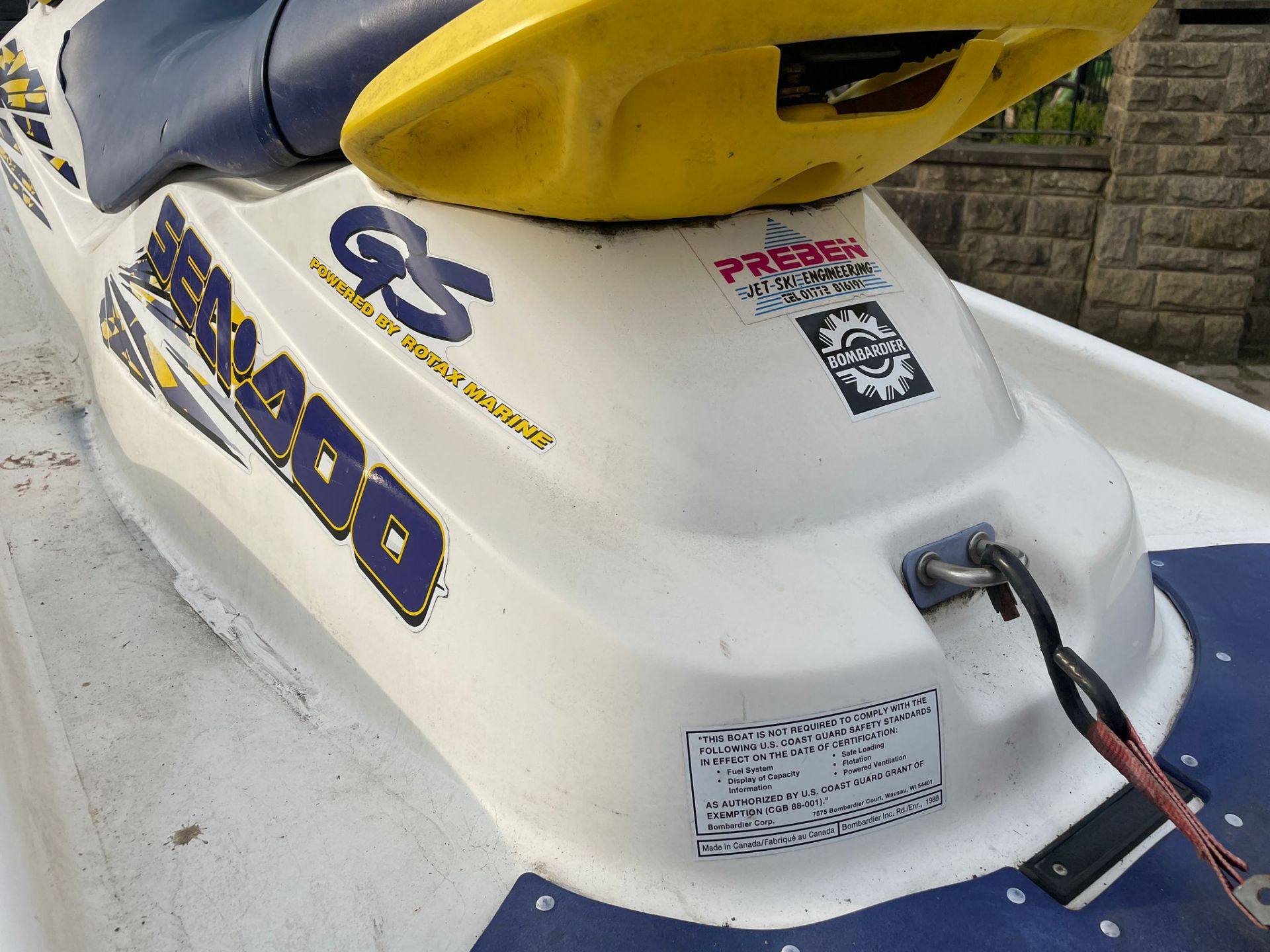SEA-DOO GS BOMBARDIER PETROL JETSKI WITH SINGLE AXLE TRAILER AND COVER *PLUS VAT* - Image 4 of 12