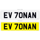 PRIVATE REGISTRATION "EV 70NAN" *NO VAT*