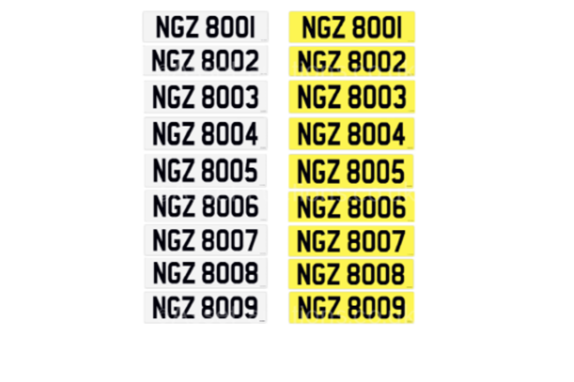 9x NUMBER PLATES IN SEQUENCE, CURRENTLY ON RETENTION, NEED TO BE ASSIGNED BEFORE MAY 2029 *PLUS VAT*