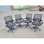4x Modern Ergonomic Upholstered Office Typist Swivel Chairs in Good Condition - NO RESERVE *NO VAT*