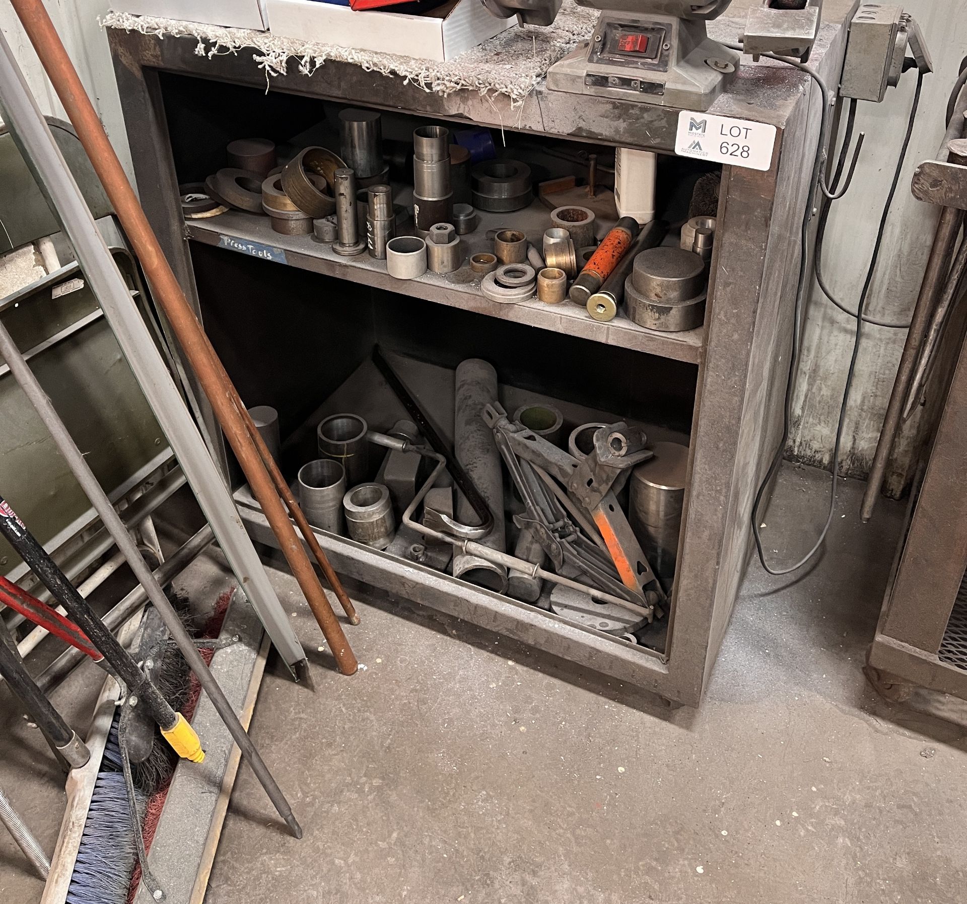 Metal Cabinet with contents