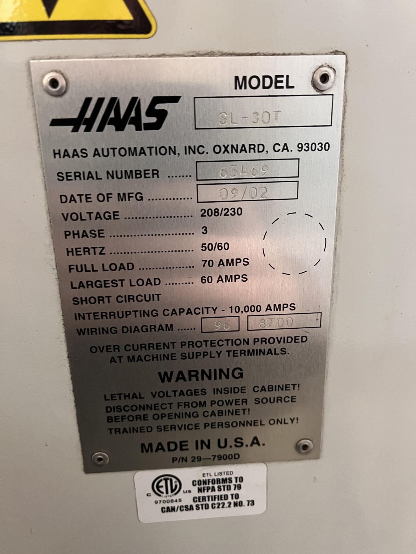 2002 Haas SL-30T CNC Turning Center, ONLY 4367 hrs, See lots to follow for tooling and accessories - Image 16 of 22