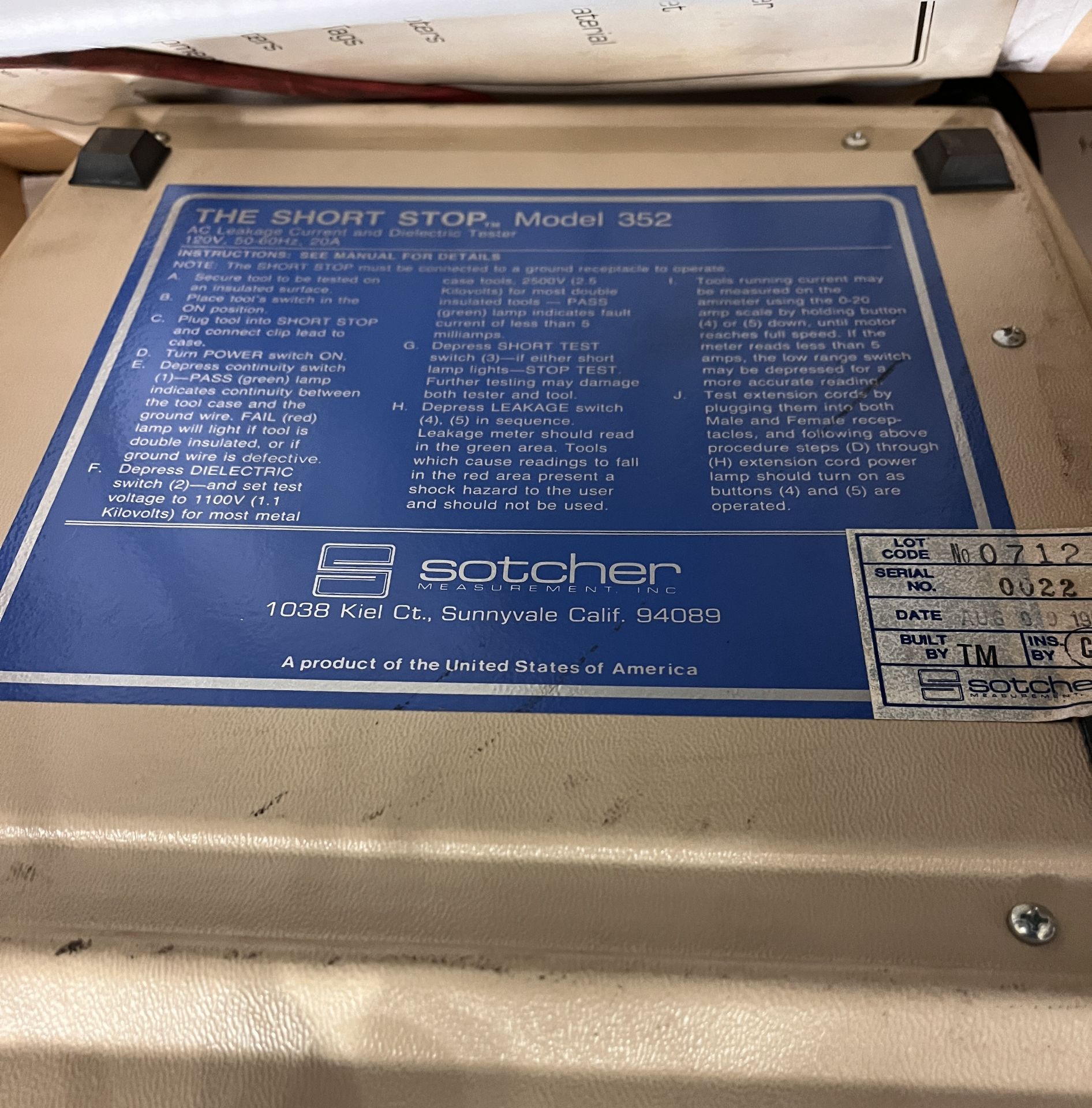 Sotcher 352 Electrical Testing Unit & Metric Tap & Die Set - Image 4 of 15