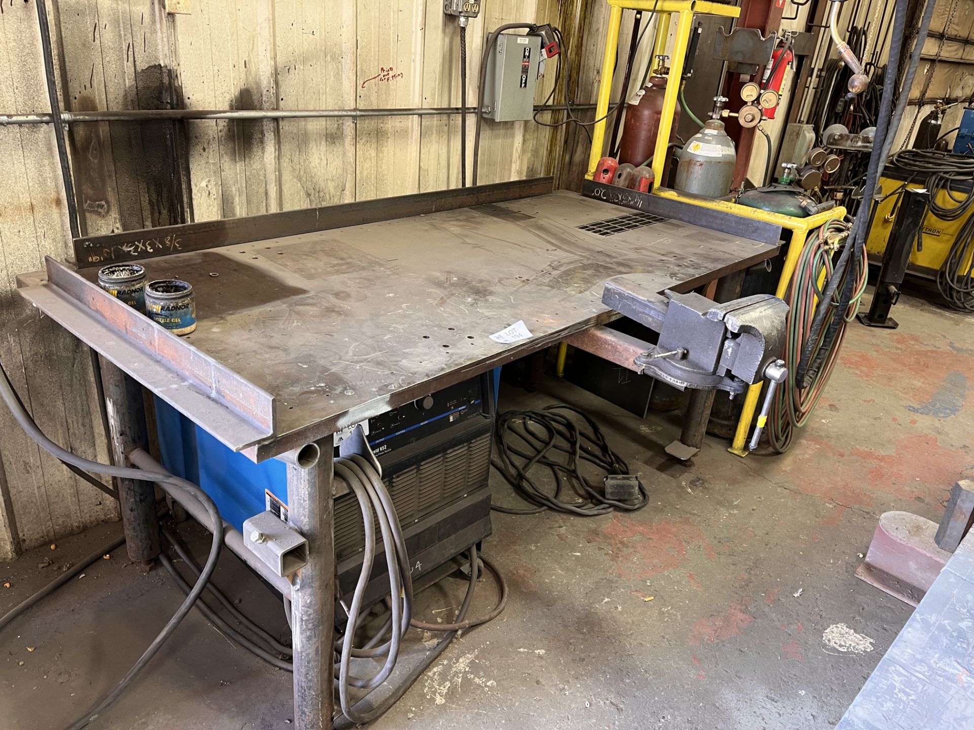 Welding Table with Vise, No Contents