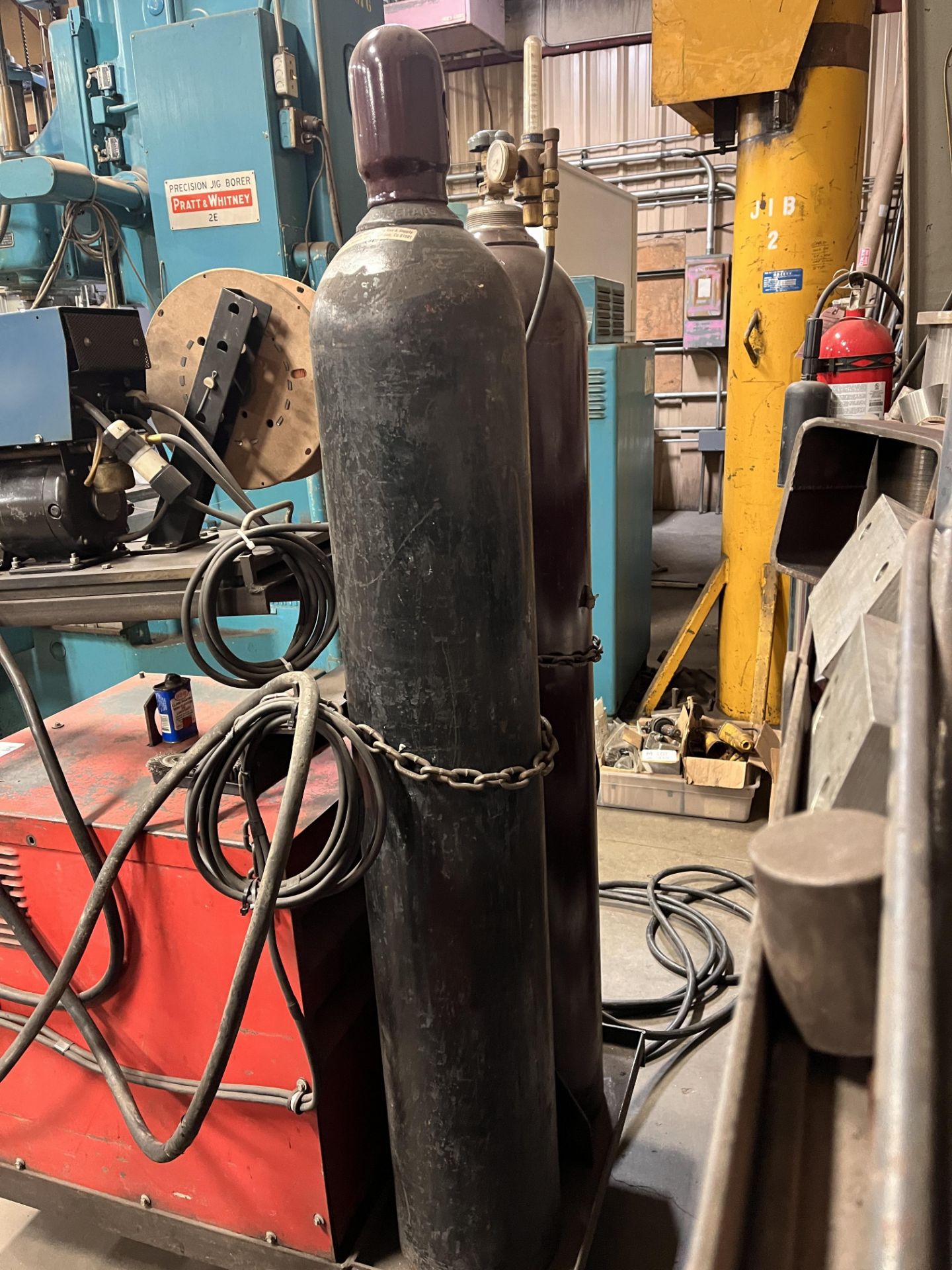 Lincoln Arc Welder with Miller Wire Feed, Cart & Bottles