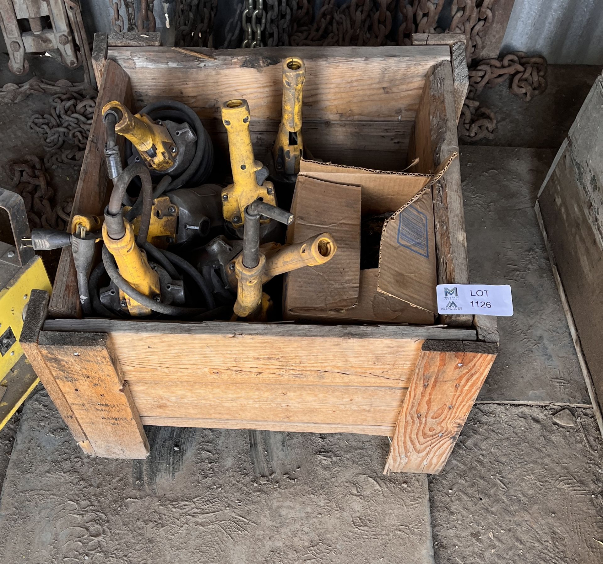 Wooden Crate With Dewalt Disk Grinders, Non Working