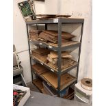 Metal Shelve with Contents of Cardboard