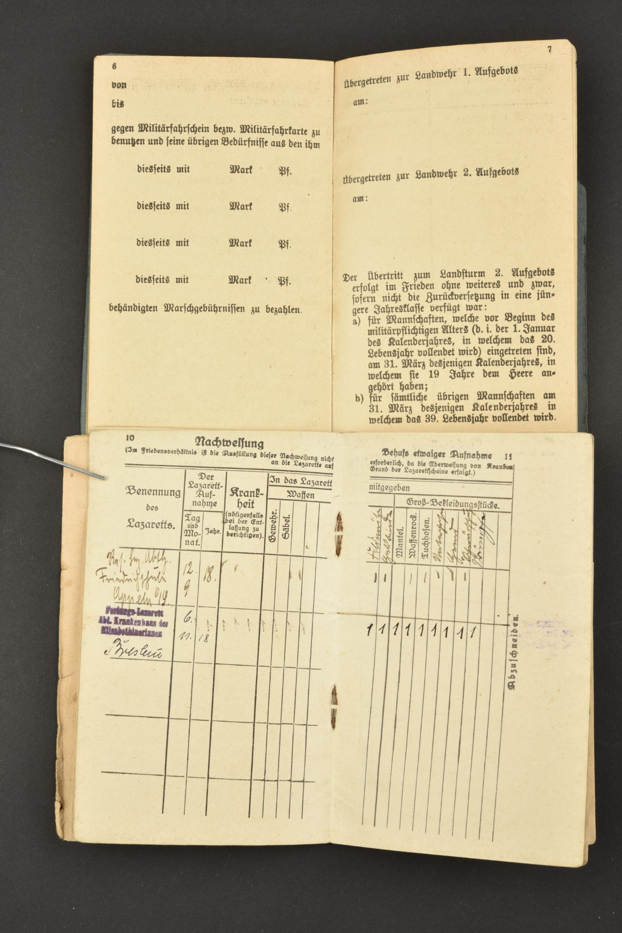 Livret militaire allemand. German military booklets. - Image 7 of 11