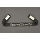 Bande de bras Manteuffel. Manteuffel cuff tittle. 