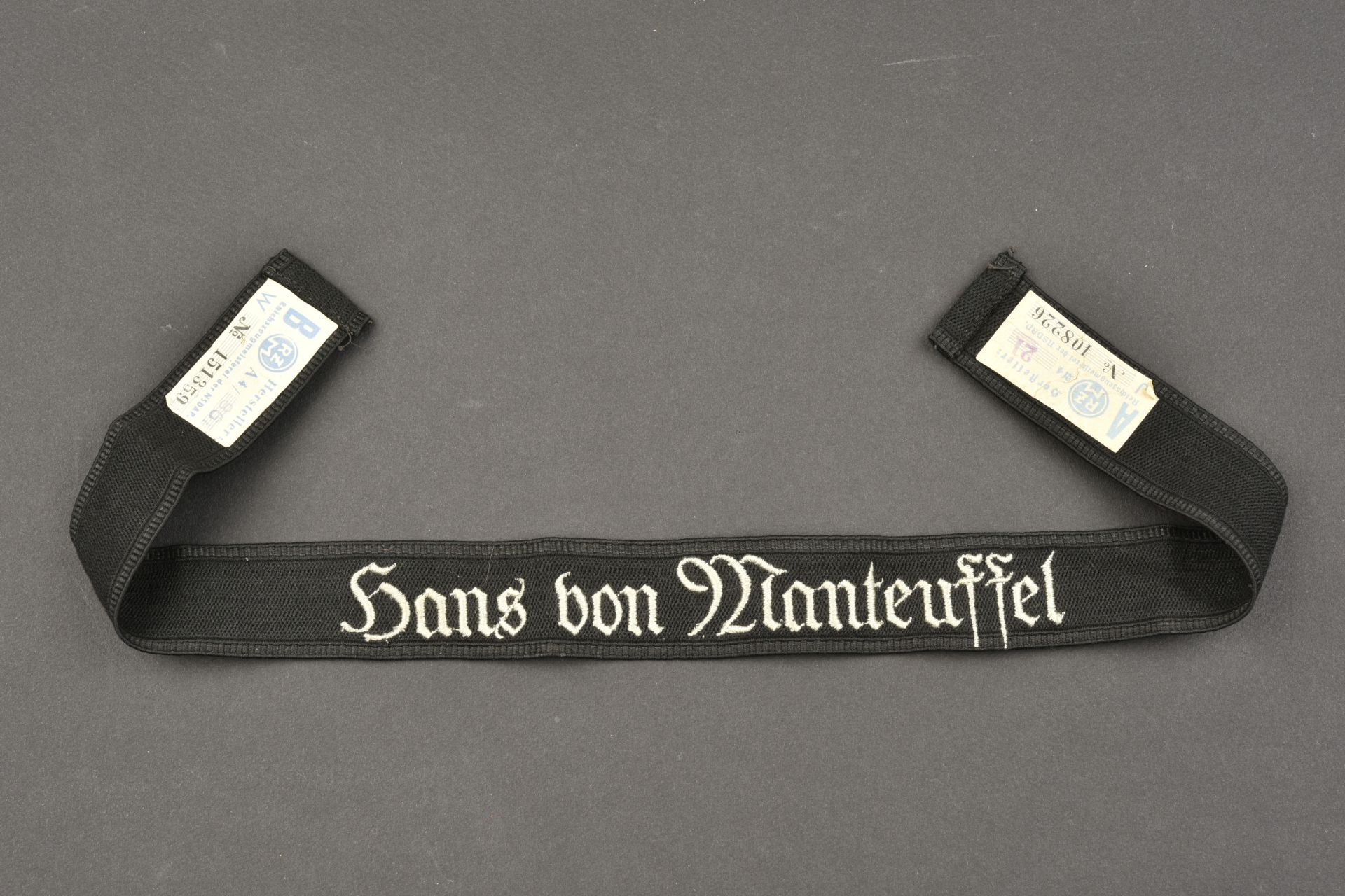 Bande de bras Manteuffel. Manteuffel cuff tittle. 