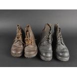 Une paire de brodequins de larmee Royale italienne. A pair of Royal Italian Army brodequins.