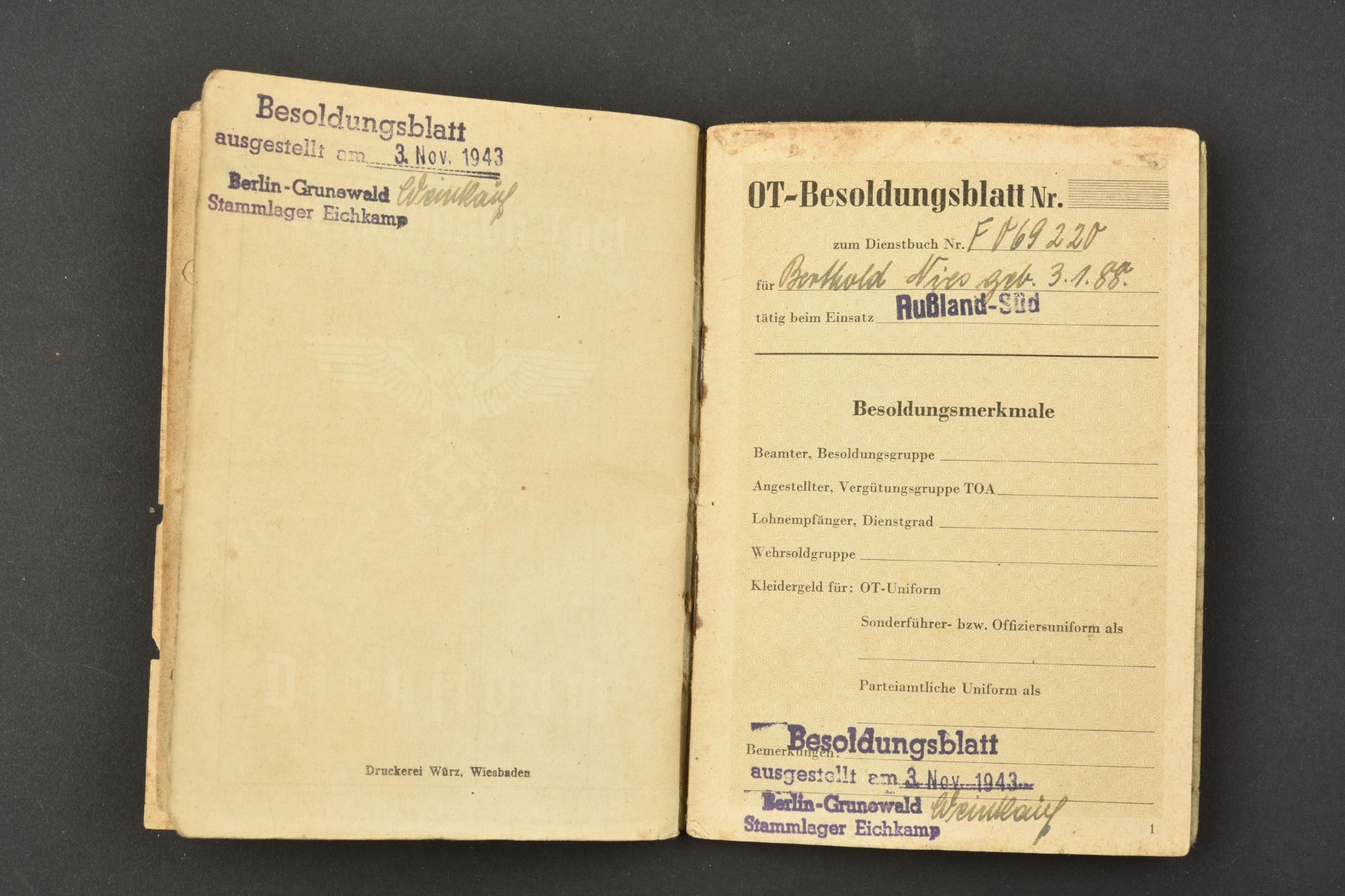 Soldbuch Organisation Todt.  - Image 3 of 19