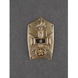 Insigne de calot de la 6eme Legion de Chemises Noires. 6th Black Shirt Legion cap badge.