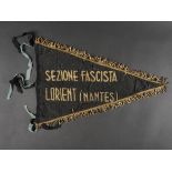 Fanion de la section fasciste de Lorient Nantes. Lorient Nantes fascist section pennant.