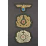 Insignes de coiffure Kriegsmarine. Kriegsmarine headgear badges.