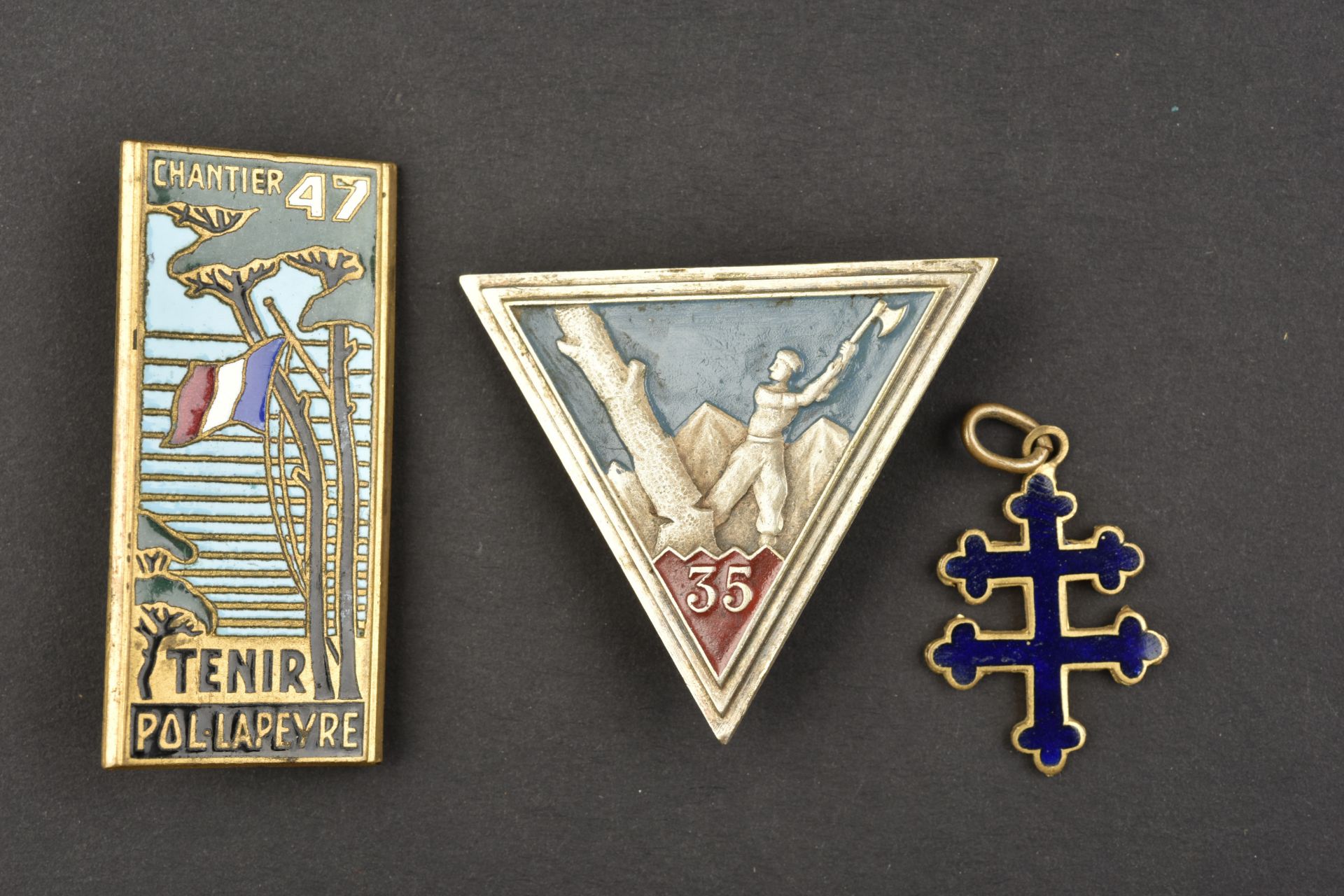 Insignes Chantiers de Jeunesse. Chantiers de Jeunesse badges.