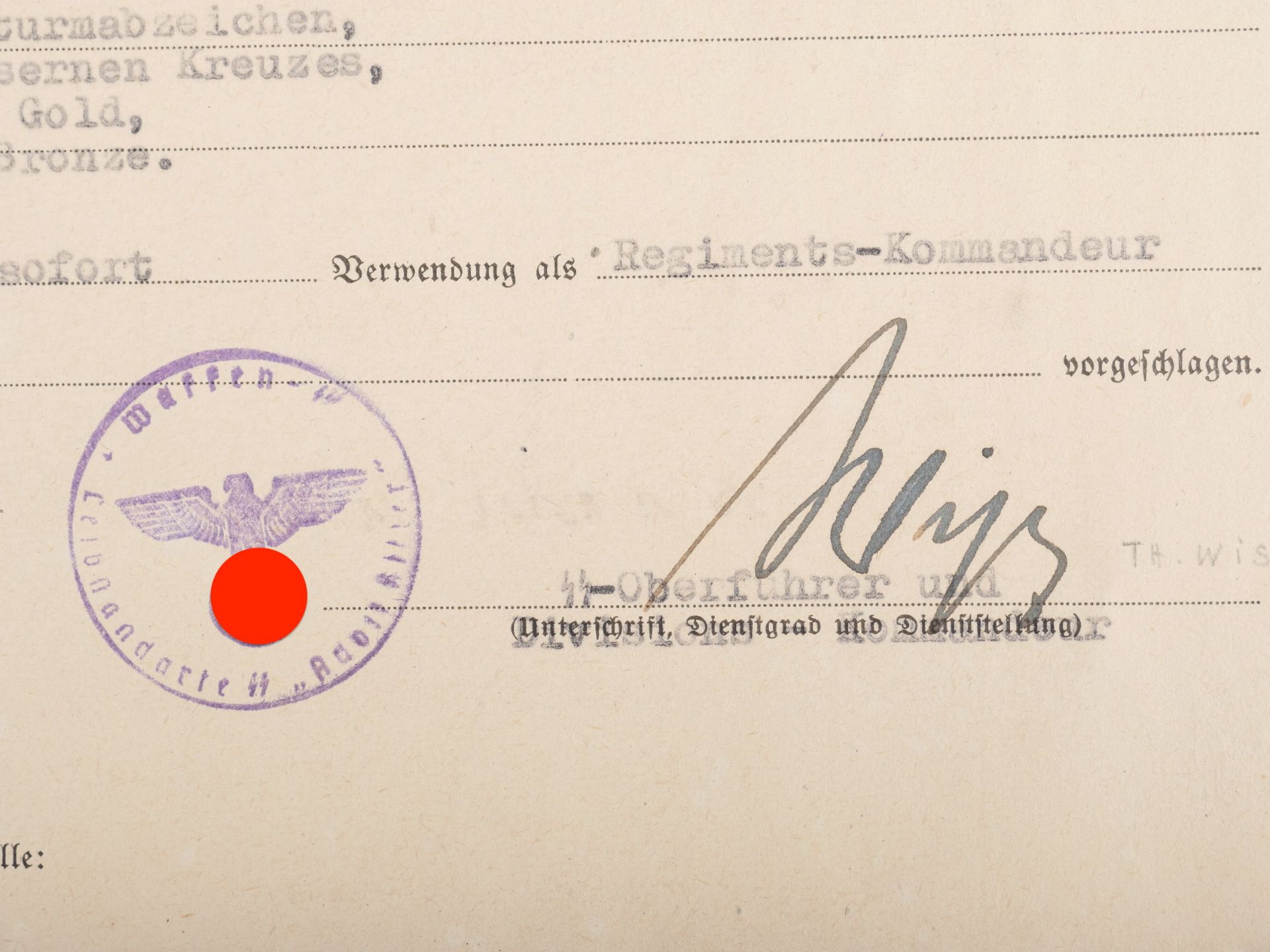 Document de promotion de Joachim Peiper. Promotion document of Joachim Peiper. - Bild 12 aus 19