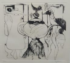 EDWARD BURRA (1905-1976) Surreal Cafe, (1972) etching, signed in pencil, and numbered 62/75, Pl.