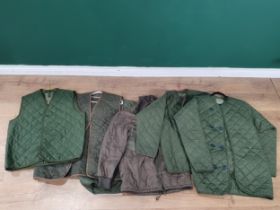 Three British military quilted Waistcoats and three quilted Coats