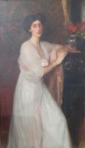 GEORGE SPENCER WATSON ROI, RP, ARA, RA (1869-1934) Portrait of Mrs William Tisdall, (Elsie Gardiner)