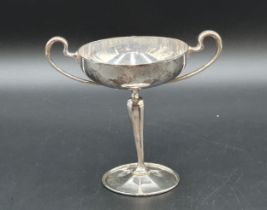 A George V silver two handled Trophy on octagonal baluster column, Sheffield 1911, 180gms