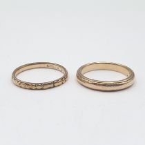 Two 9ct gold Wedding Bands, approx 4.20gms