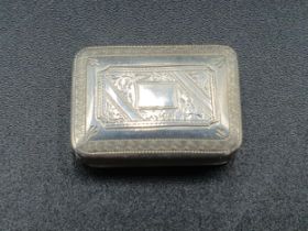 A George III silver Vinaigrette with bright cut engraving and vacant cartouche, dot pierced gilt