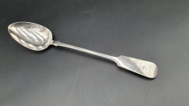 A William IV silver Basting Spoon fiddle pattern engraved initial S, London 1832, maker: Robert