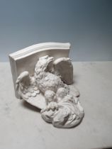 A Parian ware Wall Bracket in the form of an eagle supporting a shelf, 9 1/2in