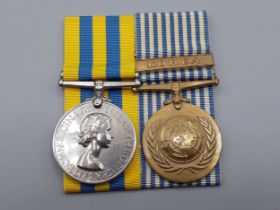 Queen's Korea and UN Korea Medals engraved to 22194052 Pte. F.W.D. Bostock, 1st Battalion