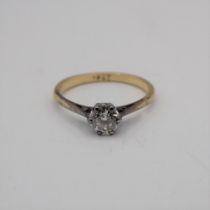 A Diamond single stone Ring claw-set brilliant-cut stone, estimated 0.30cts, stamped 18ct, ring size