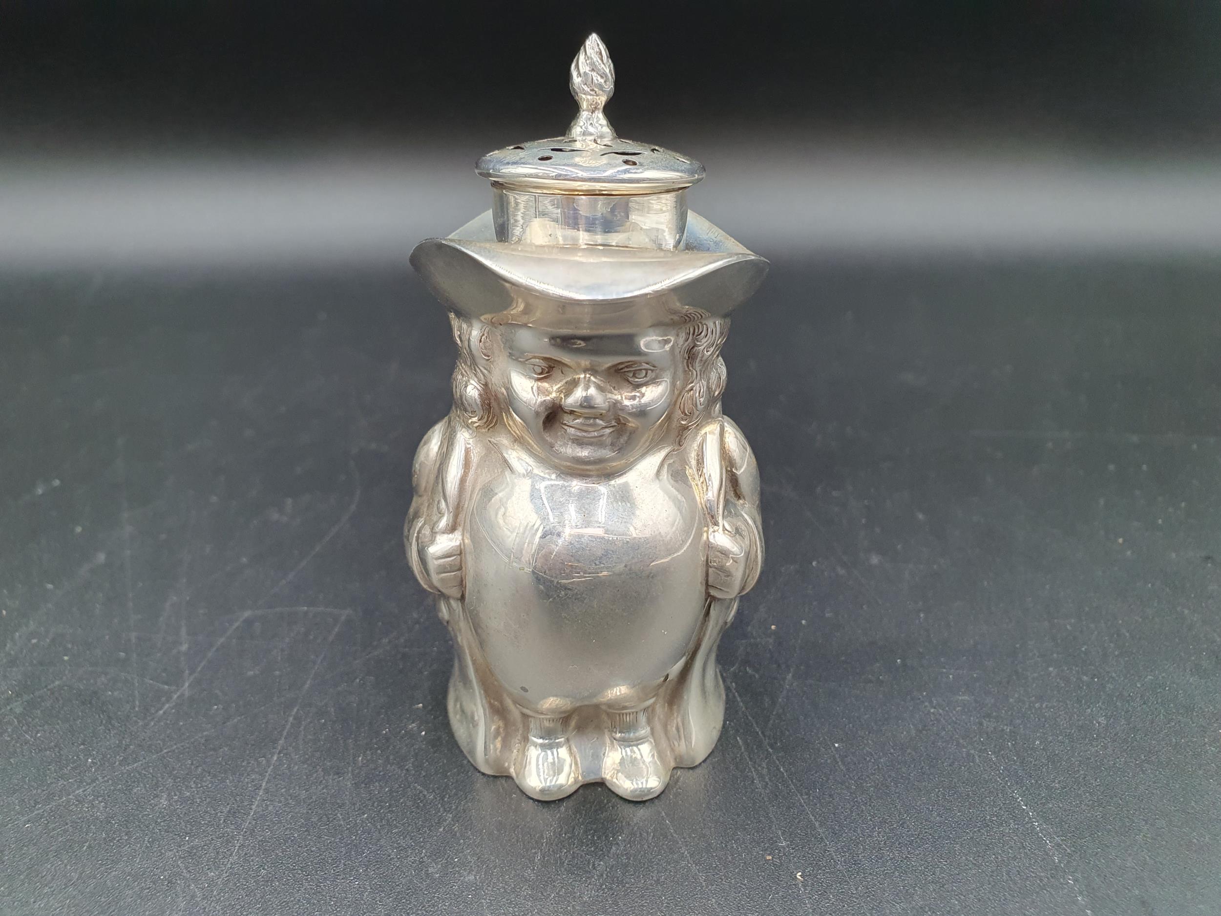 A George V silver Sifter in the form of a Toby Jug, Birmingham 1911, maker: H & Co, 3 1/2in - Image 3 of 6