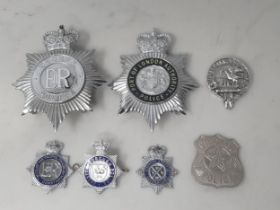 Seven Police Badges including Port of London Authority Police, Sussex Police, Liverpool & Bootle