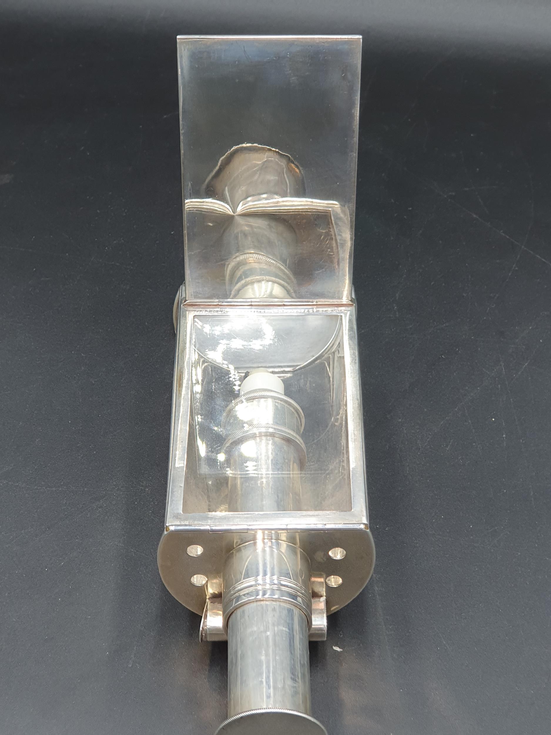 An unusual Victorian silver Carriage Lamp with adjustable candle holder, hinged reflector, - Image 9 of 12