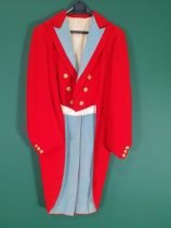 A scarlet Huntsman's Tailcoat with Worcestershire Hunt Buttons 41in L x 17in W shoulder to shoulder