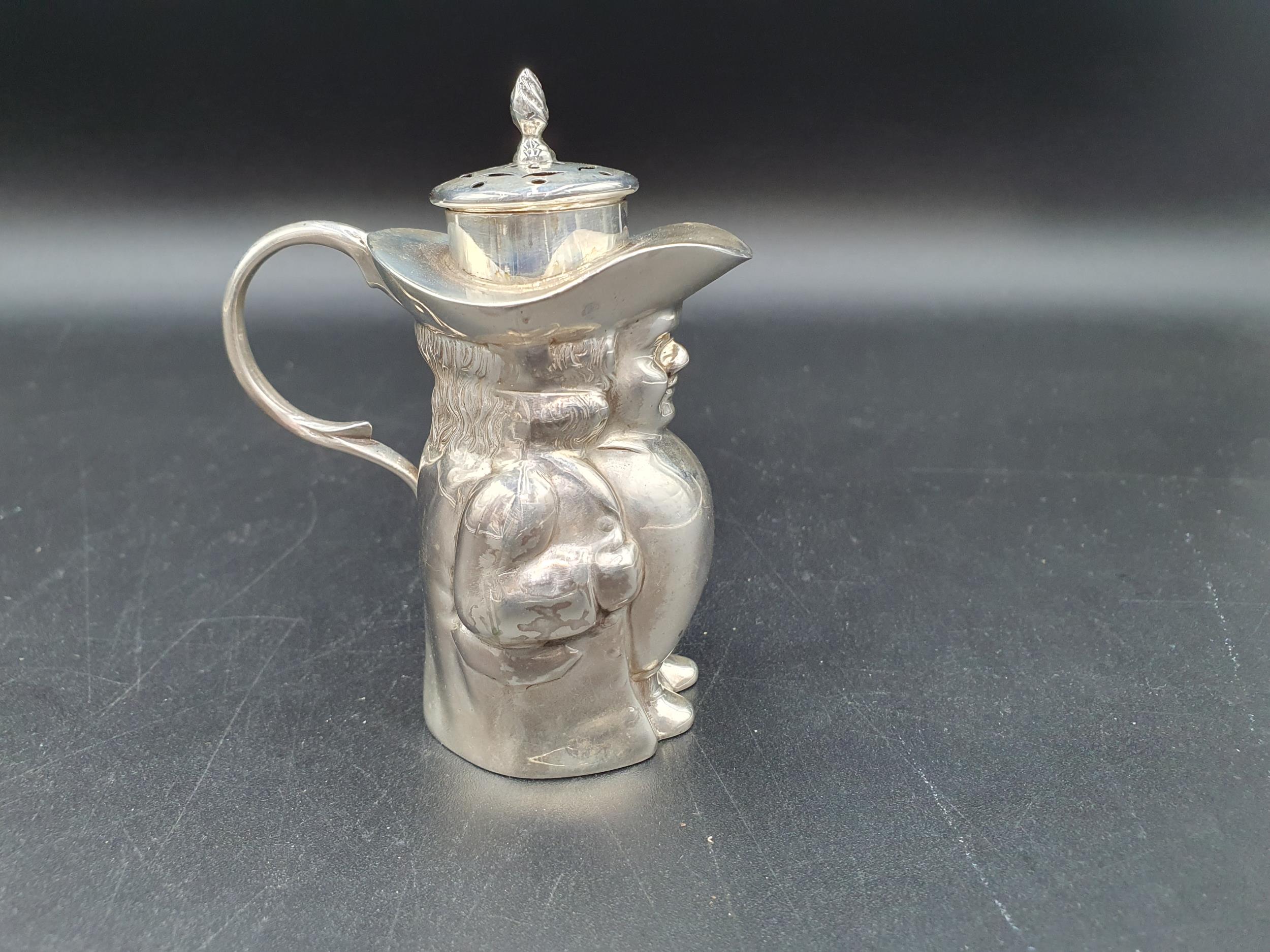 A George V silver Sifter in the form of a Toby Jug, Birmingham 1911, maker: H & Co, 3 1/2in - Image 4 of 6