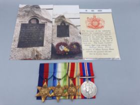 Four; WWII 1939-45 Star, Atlantic Star, Africa Star and War Medal to PLKX 92546, Leading Stoker